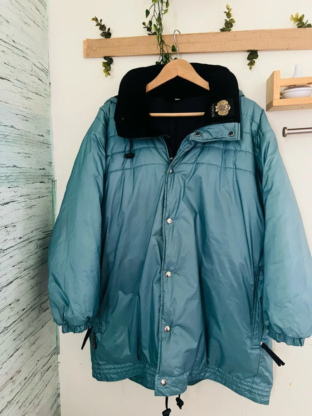 Vintage Kanuk Unisex Puffer Jacket | Size 5 | Teal Blue | Hooded Winter Coat - Picture 1 of 16